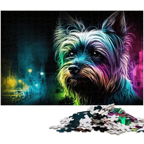 Fantasy Yorkshire Terrier Puzzle 1000 Teile für Erwachsene. Schwierige Puzzles für Erwachsene. Herausforderndes Denkspiel – Entspannendes Spielzeug für Teenager. 50 x 75 cm / 19,68 x 29,52 Zoll von JIANGENNF