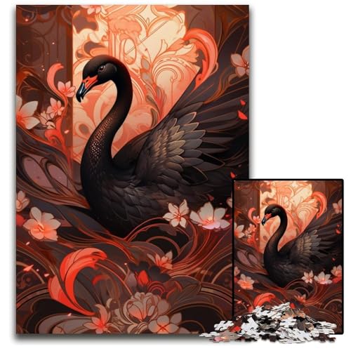 Farbige Black Swan-Puzzles für 1000-teilige Puzzles, interaktives Familienspiel, Denksportaufgabe, Lernspielzeug, 50x75cm/19,68x29,52 Zoll von JIANGENNF