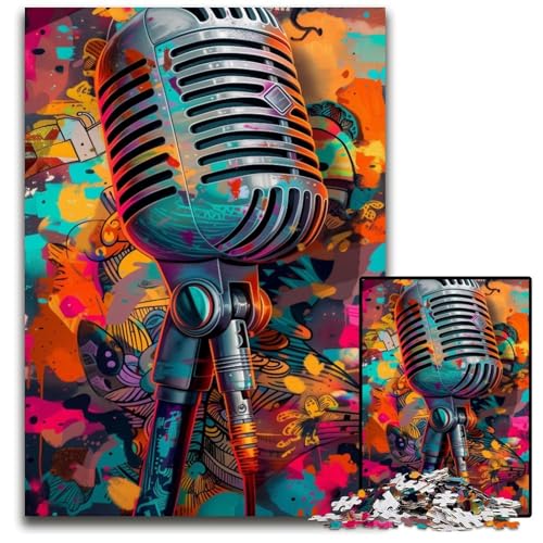 Farbiges Mikrofon-Puzzle, 1000 Teile, für Erwachsene, Papp-Puzzle, Spaß für Zuhause, Geburtstagsgeschenk, Reisegeschenk, 26x38cm/10,23x14,96 Zoll Farbiges Mikrofon-Puzzle, 1000 Teile, für Erwachsene, Papp-Puzzle, Spaß für Zuhause, Geburtstagsgeschenk, Reisegeschenk, 26x38cm/10,23x14,96 Zoll von JIANGENNF