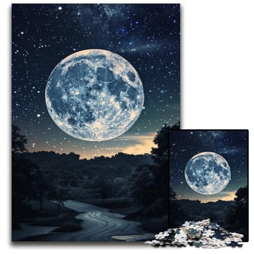 Farbiges Mond-Puzzle, 1000 Teile, für Erwachsene, Puzzle für Erwachsene, Geburtstagsgeschenkidee, anspruchsvolles Denkspiel, 26x38cm/10,23x14,96 Zoll von JIANGENNF