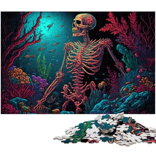 Farbiges Skelett-Puzzle, 1000 Teile, für Erwachsene, anspruchsvolle Puzzles, perfekte Dekoration für Zuhause oder das Büro, 26 x 38 cm / 10,23 x 14,96 Zoll Farbiges Skelett-Puzzle, 1000 Teile, für Erwachsene, anspruchsvolle Puzzles, perfekte Dekoration für Zuhause oder das Büro, 26 x 38 cm / 10,23 x 14,96 Zoll von JIANGENNF
