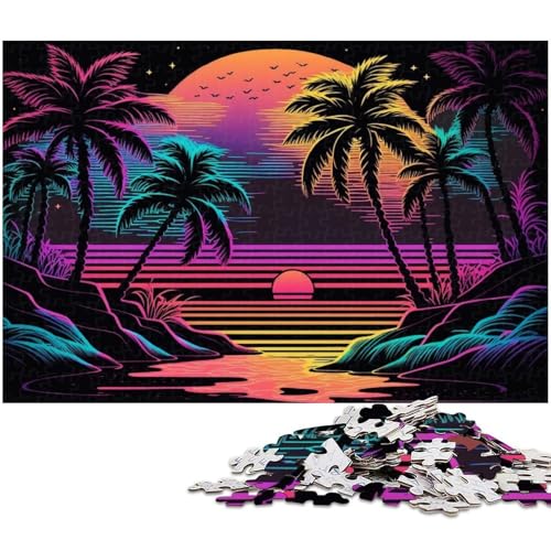 Farbiges Strandpuzzle, 1000 Teile, Kartonpuzzle für Erwachsene, Heimdekoration und Urlaubsspaß, 26 x 38 cm / 10,23 x 14,96 Zoll Farbiges Strandpuzzle, 1000 Teile, Kartonpuzzle für Erwachsene, Heimdekoration und Urlaubsspaß, 26 x 38 cm / 10,23 x 14,96 Zoll von JIANGENNF