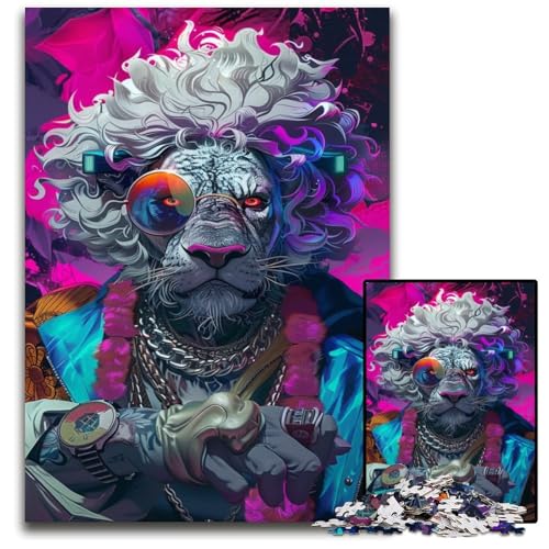 Fashion Lions Puzzle für Erwachsene, 1000 Teile, Holzpuzzle, interaktives Familienspiel, Denksportaufgabe, Lernspielzeug, 50x75cm/19,68x29,52 Zoll Fashion Lions Puzzle für Erwachsene, 1000 Teile, Holzpuzzle, interaktives Familienspiel, Denksportaufgabe, Lernspielzeug, 50x75cm/19,68x29,52 Zoll von JIANGENNF