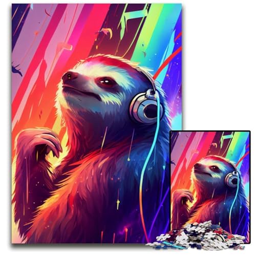 Faultier-Tierpuzzle, 1000 Teile, Puzzle für Erwachsene, anspruchsvolles Denkspiel, entspannendes Spielzeug für Teenager, 50x75cm/19,68x29,52 Zoll von JIANGENNF