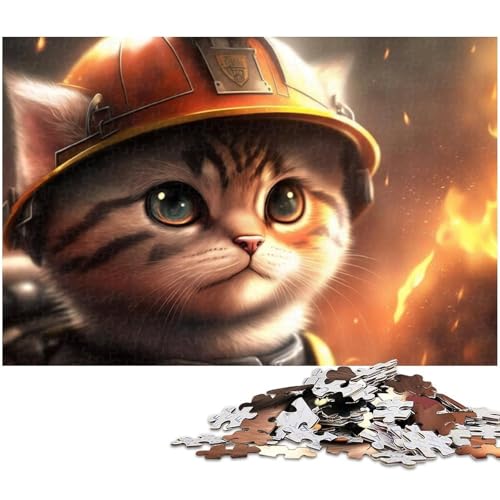 Feuerwehrmann-Katzen-Puzzle 1000 Teile für Erwachsene. Schwierige Puzzles für Erwachsene. Spaß bei Aktivitäten zu Hause, Geburtstagsgeschenk, Reisegeschenk, 26 x 38 cm / 10,23 x 14,96 Zoll Feuerwehrmann-Katzen-Puzzle 1000 Teile für Erwachsene. Schwierige Puzzles für Erwachsene. Spaß bei Aktivitäten zu Hause, Geburtstagsgeschenk, Reisegeschenk, 26 x 38 cm / 10,23 x 14,96 Zoll von JIANGENNF