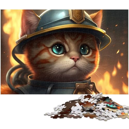 Feuerwehrmann-Katzen-Puzzle für Erwachsene, 1000 Teile, interaktives Familienspiel, Heimdekoration zum Selbermachen, Denksport-Geschenk, 50 x 75 cm / 19,68 x 29,52 Zoll Feuerwehrmann-Katzen-Puzzle für Erwachsene, 1000 Teile, interaktives Familienspiel, Heimdekoration zum Selbermachen, Denksport-Geschenk, 50 x 75 cm / 19,68 x 29,52 Zoll von JIANGENNF