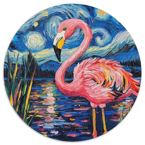 Flamingo-Nachthimmel-Puzzle für Erwachsene, 1000-teiliges Puzzle für Erwachsene, perfekt für Teenager und Sammler, ideale Heimdekoration und Reisegeschenk (Größe 67,5 x 67,5 cm) von JIANGENNF