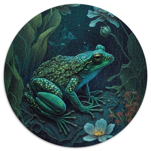 Frosch-Mythisches Land, 1000-teiliges Puzzle für Erwachsene, runde Puzzles für 1000 Teile, DIY-Geschenk zur Heimdekoration, Denksportaufgabe für Erwachsene (Größe 67,5 x 67,5 cm) von JIANGENNF