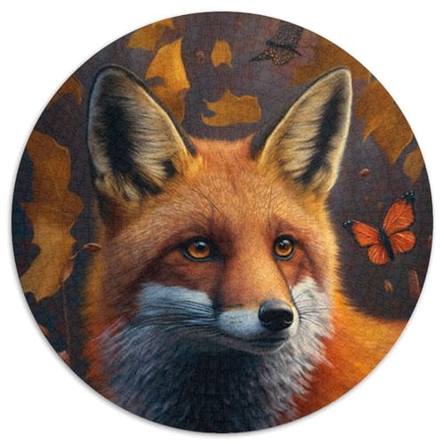 Fuchs-Puzzle für Erwachsene, 1000 Teile, 1000-teiliges rundes Puzzle für Erwachsene, hochschwieriges Denkspiel für Teenager (Größe 67,5 x 67,5 cm) von JIANGENNF