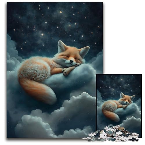 Fuchs im Himmel, 1000-teiliges Puzzle für Erwachsene, Puzzles für Erwachsene, Lernspielzeug für Teenager, Heimbüro-Dekor, 26x38cm/10,23x14,96 Zoll von JIANGENNF