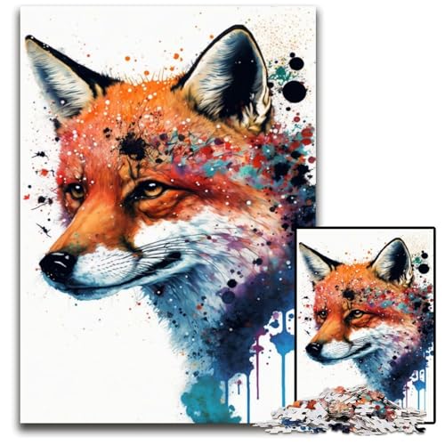 Füchse Buntes Puzzle 1000 Teile für Erwachsene Anspruchsvolles Puzzle Geschenk für Männer und Frauen, Alltag und besondere Anlässe 26x38cm/10,23x14,96 Zoll Füchse Buntes Puzzle 1000 Teile für Erwachsene Anspruchsvolles Puzzle Geschenk für Männer und Frauen, Alltag und besondere Anlässe 26x38cm/10,23x14,96 Zoll von JIANGENNF