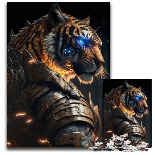 Future Tiger Puzzle 1000 Teile für Erwachsene, Denkspiel für Teenager, 50x75cm/19,68x29,52 Zoll von JIANGENNF