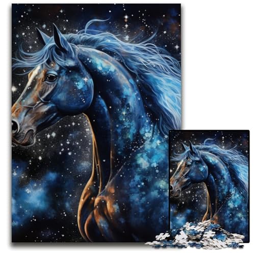 Galaxies Horses 1000-teiliges Puzzle, anspruchsvolle Puzzles, interaktives Familienspiel, Denksportaufgabe, Lernspielzeug, 26x38cm/10,23x14,96 Zoll von JIANGENNF