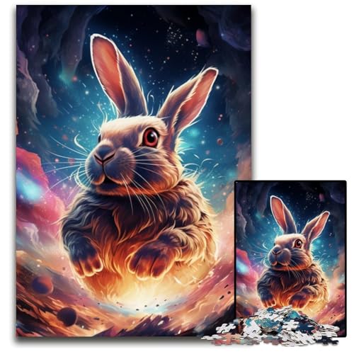 Galaxies Rabbits Puzzle für Erwachsene, 1000 Teile, Kartonpuzzle, interaktives Familienspiel, Denksportaufgabe, Lernspielzeug, 26x38cm/10,23x14,96 Zoll von JIANGENNF