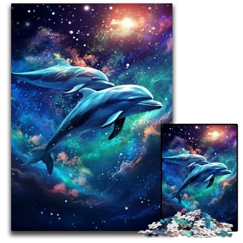 Galaxy Dolphin 1000-teiliges Puzzle, anspruchsvolle Puzzles, interaktives Familienspiel, Denksportaufgabe, Lernspielzeug, 50x75cm/19,68x29,52 Zoll Galaxy Dolphin 1000-teiliges Puzzle, anspruchsvolle Puzzles, interaktives Familienspiel, Denksportaufgabe, Lernspielzeug, 50x75cm/19,68x29,52 Zoll von JIANGENNF