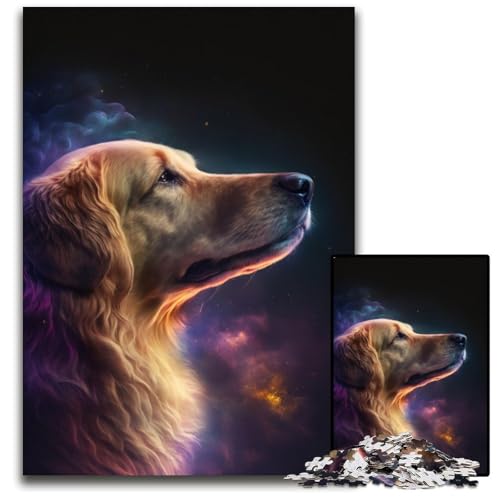 Galaxy Golden Retriever Puzzle für Erwachsene, 1000 Teile, anspruchsvolles Denkspiel für Teenager, unterhaltsames interaktives Spiel für die ganze Familie, 50x75cm/19,68x29,52 Zoll Galaxy Golden Retriever Puzzle für Erwachsene, 1000 Teile, anspruchsvolles Denkspiel für Teenager, unterhaltsames interaktives Spiel für die ganze Familie, 50x75cm/19,68x29,52 Zoll von JIANGENNF
