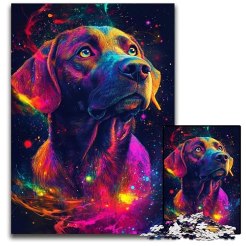 Galaxy Labrador 1000-teiliges Puzzle aus Karton, Puzzles für Erwachsene, interaktives Familienspiel, Denksportaufgabe, Lernspielzeug, 26x38cm/10,23x14,96 Zoll von JIANGENNF