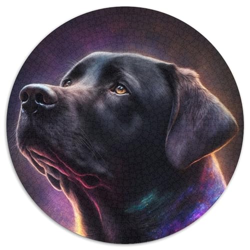 Galaxy Labrador-Puzzles für Erwachsene, 1000 runde Puzzles für 1000 Teile, pädagogische Aktivität zur Verbesserung kognitiver Fähigkeiten (Größe 67,5 x 67,5 cm) von JIANGENNF