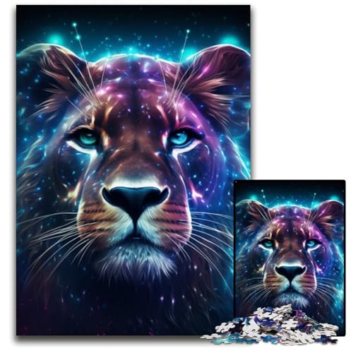 Galaxy Lion Puzzle für Erwachsene, 1000 Teile, Papp-Puzzle, Denksportaufgabe, Teenager und Heimdekoration, 26x38cm/10,23x14,96 Zoll Galaxy Lion Puzzle für Erwachsene, 1000 Teile, Papp-Puzzle, Denksportaufgabe, Teenager und Heimdekoration, 26x38cm/10,23x14,96 Zoll von JIANGENNF