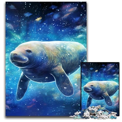 Galaxy Manatee-Puzzle für Erwachsene, 1000 Teile, Holzpuzzle, interaktives Familienspiel, Denksportaufgabe, Lernspielzeug, 50x75cm/19,68x29,52 Zoll Galaxy Manatee-Puzzle für Erwachsene, 1000 Teile, Holzpuzzle, interaktives Familienspiel, Denksportaufgabe, Lernspielzeug, 50x75cm/19,68x29,52 Zoll von JIANGENNF