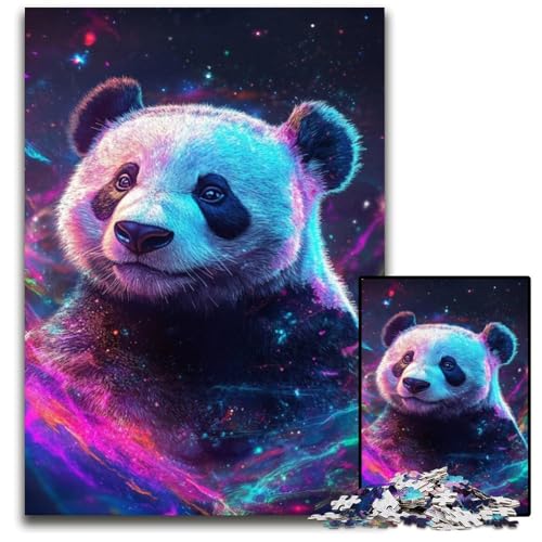 Galaxy Panda 1000-teiliges Puzzle aus Karton, Puzzles für Erwachsene, interaktives Familienspiel, Denksportaufgabe, Lernspielzeug, 26x38cm/10,23x14,96 Zoll von JIANGENNF