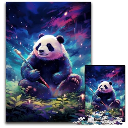 Galaxy Panda Puzzle 1000 Teile, Papppuzzle, Weihnachten, Halloween, Ostern, Neujahr, 26x38cm/10,23x14,96 Zoll von JIANGENNF