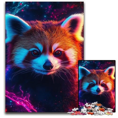 Galaxy Red Panda Puzzle für Erwachsene, 1000-teiliges Kartonpuzzle für Erwachsene für Feiertage, Geburtstage und Familienspieleabende, 26x38cm/10,23x14,96 Zoll von JIANGENNF