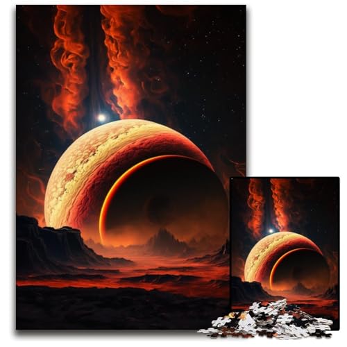 Gasriesen-Planeten-Puzzle für Erwachsene, 1000-teiliges, anspruchsvolles Puzzle, DIY-Geschenk zur Heimdekoration, Denksportaufgabe für Erwachsene, 26x38cm/10,23x14,96 Zoll von JIANGENNF