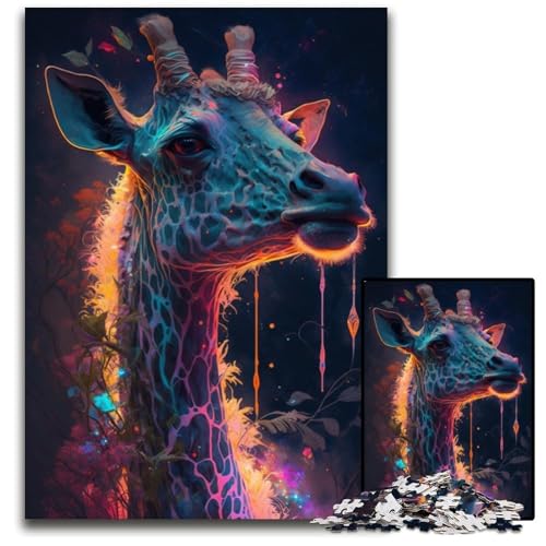 Giraffen-Malpuzzle für 1000-teilige Puzzles, interaktives Familienspiel, Denksportaufgabe, Lernspielzeug, 26x38cm/10,23x14,96 Zoll von JIANGENNF
