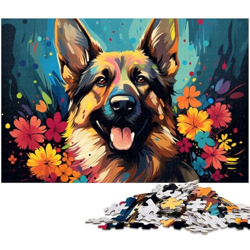 Giraffenblumen-Puzzle 1000 Teile für Erwachsene. Schwierige Puzzles für Erwachsene. Herausforderndes Denkspiel – Entspannendes Spielzeug für Teenager. 50 x 75 cm / 19,68 x 29,52 Zoll von JIANGENNF