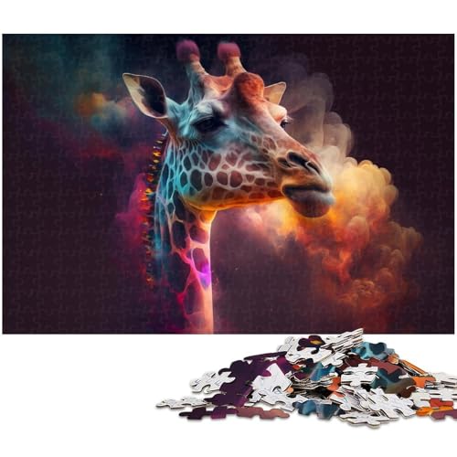Giraffennebel-Puzzle, 1000 Teile, Holzpuzzle für Erwachsene, Heimdekoration und Urlaubsspaß, 50 x 75 cm / 19,68 x 29,52 Zoll Giraffennebel-Puzzle, 1000 Teile, Holzpuzzle für Erwachsene, Heimdekoration und Urlaubsspaß, 50 x 75 cm / 19,68 x 29,52 Zoll von JIANGENNF