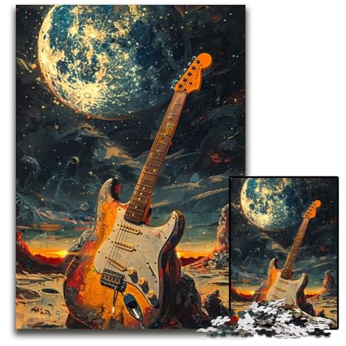 Gitarre auf dem Mond-Puzzle für Erwachsene. 1000 unmögliche Puzzles für Erwachsene Geburtstage, Feiertage, am besten für Weihnachten. 50x75cm/19,68x29,52 Zoll Gitarre auf dem Mond-Puzzle für Erwachsene. 1000 unmögliche Puzzles für Erwachsene Geburtstage, Feiertage, am besten für Weihnachten. 50x75cm/19,68x29,52 Zoll von JIANGENNF