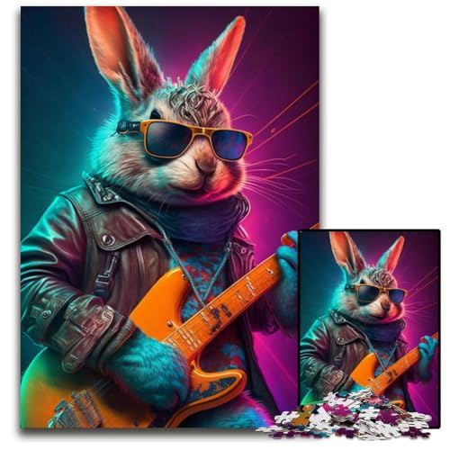 Gitarren-Kaninchen-Puzzle für Erwachsene, 1000-teiliges Puzzle für Erwachsene, für Teenager und Familienspaß – DIY-Denkspiel als Geschenk, 26x38cm/10,23x14,96 Zoll Gitarren-Kaninchen-Puzzle für Erwachsene, 1000-teiliges Puzzle für Erwachsene, für Teenager und Familienspaß – DIY-Denkspiel als Geschenk, 26x38cm/10,23x14,96 Zoll von JIANGENNF