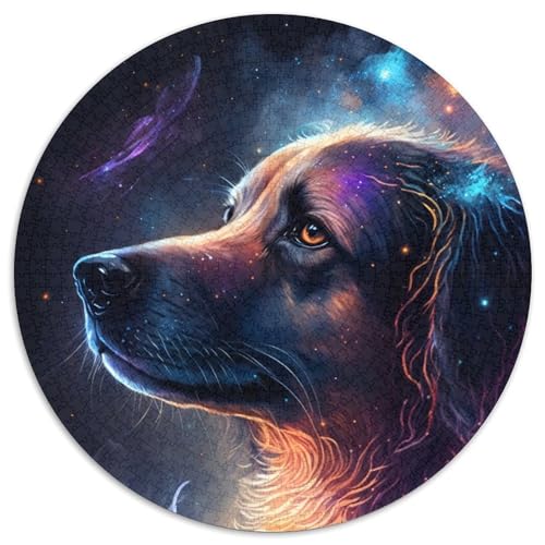 Golden Retriever-Puzzle für Erwachsene, 1000-teiliges Puzzle für Erwachsene, pädagogisches Denkspiel, künstlerische Heim- und Bürodekoration, ab 14 Jahren (Größe 67,5 x 67,5 cm) von JIANGENNF