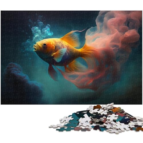 Goldfisch-Puzzle für Erwachsene, 1000 Teile, anspruchsvolles DIY-Denkspiel, perfektes Familienspiel oder dekoratives Geschenk, 50 x 75 cm / 19,68 x 29,52 Zoll Goldfisch-Puzzle für Erwachsene, 1000 Teile, anspruchsvolles DIY-Denkspiel, perfektes Familienspiel oder dekoratives Geschenk, 50 x 75 cm / 19,68 x 29,52 Zoll von JIANGENNF