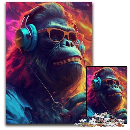 Gorilla Hop Puzzle für Erwachsene, 1000 Teile, Denkspiel für Erwachsene, für Teenager, 26x38cm/10,23x14,96 Zoll von JIANGENNF