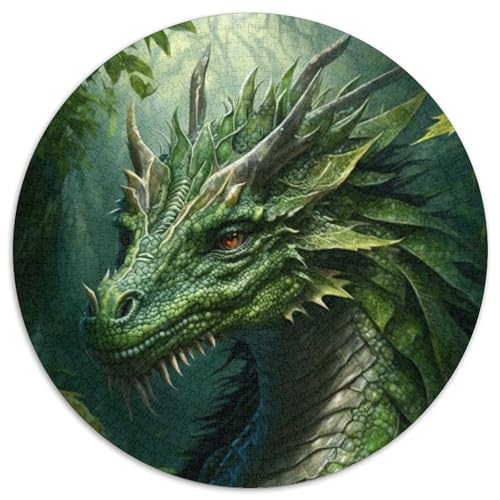Grüner Dschungeldrache-Puzzle, 1000 Teile, Puzzle für Erwachsene, Teenager, Paare und Freunde zum Geburtstag, zu Weihnachten (Größe 67,5 x 67,5 cm) von JIANGENNF