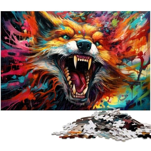 Grumpy Fox 1000-teiliges Puzzle, Holzpuzzle, entspannende Unterhaltung, Heimdekoration, 50 x 75 cm / 19,68 x 29,52 Zoll Grumpy Fox 1000-teiliges Puzzle, Holzpuzzle, entspannende Unterhaltung, Heimdekoration, 50 x 75 cm / 19,68 x 29,52 Zoll von JIANGENNF