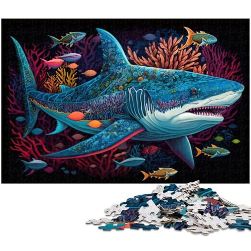 Hai-Wal-Puzzle, 1000 Teile, Holzpuzzle, kreatives Familienspiel und Heimdekoration, Teenager, 50 x 75 cm / 19,68 x 29,52 Zoll Hai-Wal-Puzzle, 1000 Teile, Holzpuzzle, kreatives Familienspiel und Heimdekoration, Teenager, 50 x 75 cm / 19,68 x 29,52 Zoll von JIANGENNF