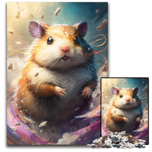 Hamster-Mal-Puzzle 1000 Teile für Erwachsene. Holzpuzzle für Erwachsene. Perfekt für Familienfeiern, Geburtstage, Feiertage. 50x75cm/19,68x29,52 Zoll Hamster-Mal-Puzzle 1000 Teile für Erwachsene. Holzpuzzle für Erwachsene. Perfekt für Familienfeiern, Geburtstage, Feiertage. 50x75cm/19,68x29,52 Zoll von JIANGENNF