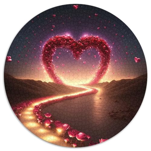Herz am Strand-Puzzle, 1000 Teile, für Erwachsene, Puzzle für Erwachsene, DIY-Geschenk zur Heimdekoration, Denksportaufgabe für Erwachsene (Größe 67,5 x 67,5 cm) von JIANGENNF