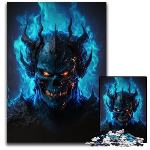 Höllenflammendämon 1000-Teile-Puzzle für Erwachsene Puzzles für Erwachsene für Teenager & Familienspaß - DIY-Denkspiel-Geschenk 26x38cm/10,23x14,96 Zoll von JIANGENNF