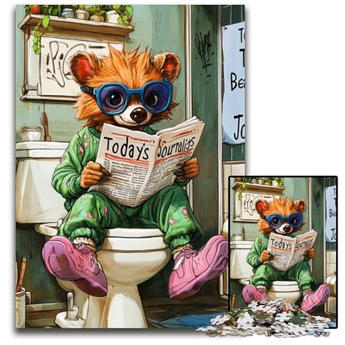 Honey Badger Go Toilet Puzzles 1000 Teile für Erwachsene Puzzles für Erwachsene Perfekt für Familienfeiern, Geburtstage, Feiertage 26x38cm/10,23x14,96 Zoll Honey Badger Go Toilet Puzzles 1000 Teile für Erwachsene Puzzles für Erwachsene Perfekt für Familienfeiern, Geburtstage, Feiertage 26x38cm/10,23x14,96 Zoll von JIANGENNF