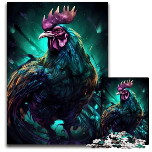 Hühnerpuzzle, Bezauberndes 1000-teiliges Puzzle für Erwachsene, anspruchsvolles Denkspiel, entspannendes Spielzeug für Teenager, 50x75cm/19,68x29,52 Zoll von JIANGENNF