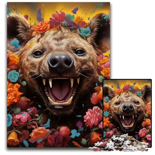 Hyänen-Puzzle, 1000 Teile, Holzpuzzle, Weihnachten, Halloween, Ostern, Neujahr, 50x75cm/19,68x29,52 Zoll Hyänen-Puzzle, 1000 Teile, Holzpuzzle, Weihnachten, Halloween, Ostern, Neujahr, 50x75cm/19,68x29,52 Zoll von JIANGENNF