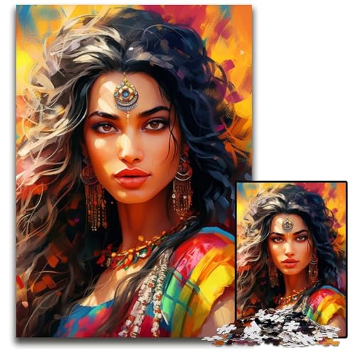 Indische Prinzessin, 1000-teiliges Puzzle, anspruchsvolle Puzzles, interaktives Familienspiel, Denksportaufgabe, Lernspielzeug, 26x38cm/10,23x14,96 Zoll Indische Prinzessin, 1000-teiliges Puzzle, anspruchsvolle Puzzles, interaktives Familienspiel, Denksportaufgabe, Lernspielzeug, 26x38cm/10,23x14,96 Zoll von JIANGENNF