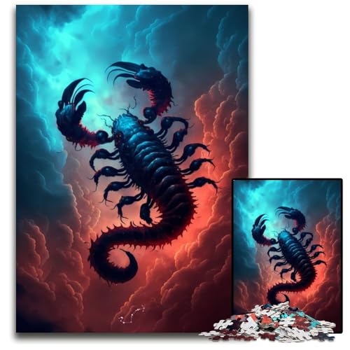 Intensives Puzzle für Erwachsene, Wolkenskorpion, 1000 Teile, Puzzles für Erwachsene, interaktives Familienspiel, Denksportaufgabe, Lernspielzeug, 26x38cm/10,23x14,96 Zoll von JIANGENNF