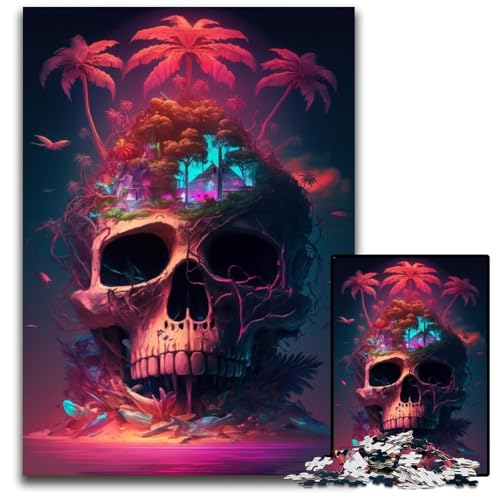 Island Skeleton 1000-teiliges Puzzle aus Karton, Puzzles für Erwachsene, interaktives Familienspiel, Denksportaufgabe, Lernspielzeug, 26x38cm/10,23x14,96 Zoll von JIANGENNF