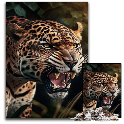 Jaguar-Puzzle, 1000 Teile, Holzpuzzle, Weihnachten, Halloween, Ostern, Neujahr, 50x75cm/19,68x29,52 Zoll Jaguar-Puzzle, 1000 Teile, Holzpuzzle, Weihnachten, Halloween, Ostern, Neujahr, 50x75cm/19,68x29,52 Zoll von JIANGENNF