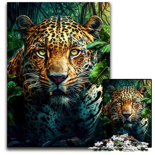 Jaguar-Puzzle, 1000 Teile, Puzzle für Erwachsene, anspruchsvolles Denkspiel, entspannendes Spielzeug für Teenager, 26x38cm/10,23x14,96 Zoll Jaguar-Puzzle, 1000 Teile, Puzzle für Erwachsene, anspruchsvolles Denkspiel, entspannendes Spielzeug für Teenager, 26x38cm/10,23x14,96 Zoll von JIANGENNF